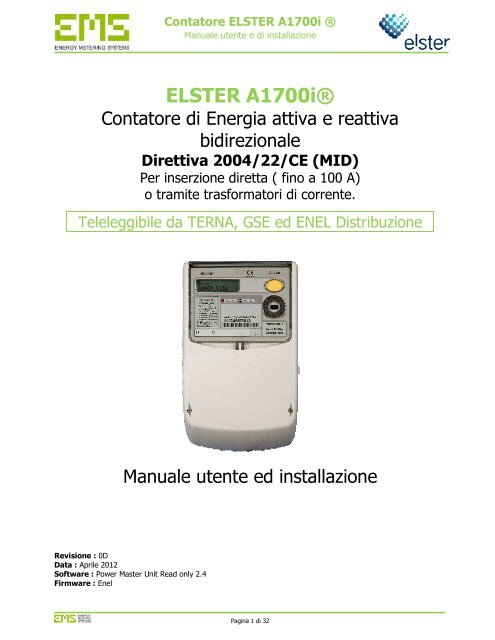 Contatore ELSTER A1700i - EMS