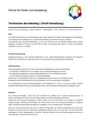 Technisches Berufskolleg I (Profil Gestaltung) - SFG Stuttgart