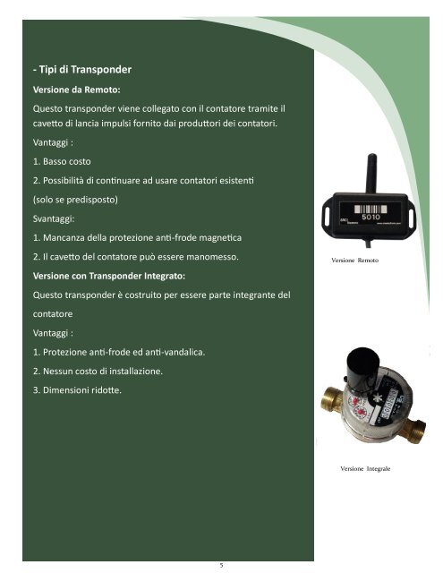 Telelettura contatori acqua - SRC ELECTRONIC