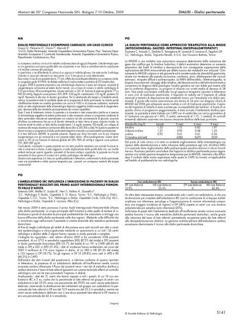 S139 DIALISI - Dialisi peritoneale DIALISI Dialisi peritoneale