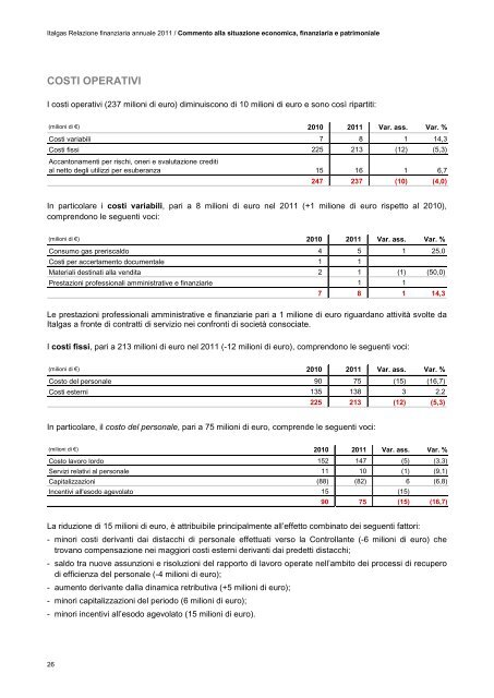 attività non correnti - Italgas