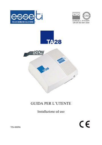 Manuale TA 28 ISDN - Esse-ti Telecomunicazioni