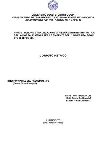 COMPUTO METRICO - Università degli Studi di Foggia