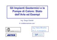 Gli Impianti Geotermici e le Pompe di Calore: Stato dell'Arte ed Esempi