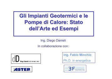 Gli Impianti Geotermici e le Pompe di Calore: Stato dell'Arte ed Esempi