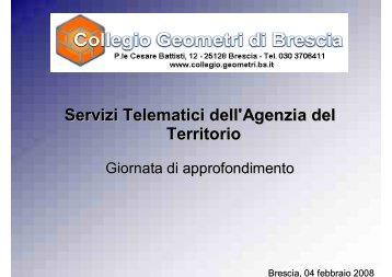 Servizi Telematici dell'Agenzia del Territorio - Collegio dei geometri