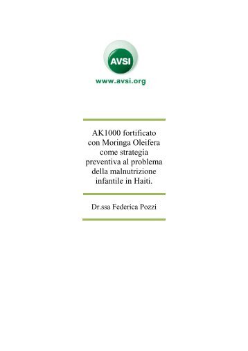 AK1000 fortificato con Moringa Oleifera come strategia ... - Avsi