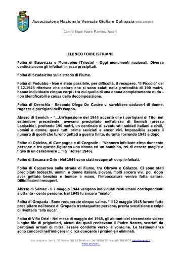 Foiba - Associazione Nazionale Venezia Giulia e Dalmazia