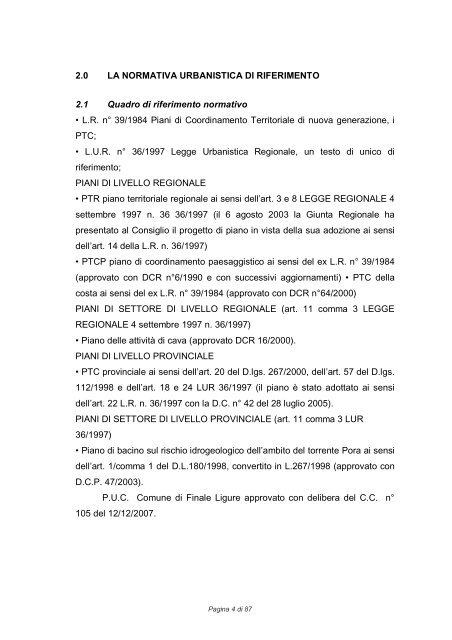 puo "arene candide" - Comune di Finale Ligure