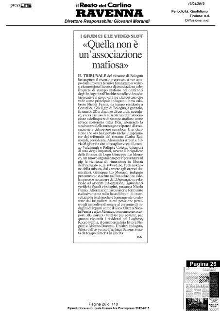 13 aprile 2013 - Rassegna Stampa - Unione dei Comuni della ...