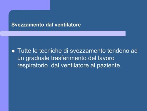 Svezzamento dal ventilatore - Regione Umbria