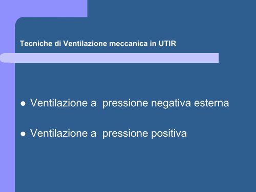 Svezzamento dal ventilatore - Regione Umbria