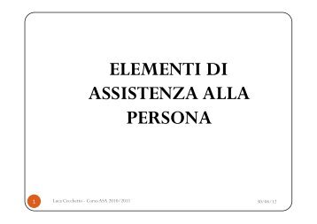 Elementi di assistenza alla persona - Studio Infermieristico Cecchetto