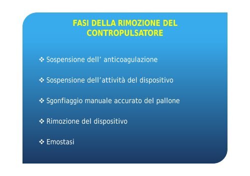 TECNICA DI RIMOZIONE DEL CONTROPULSATORE AORTICO (M ...