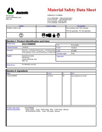 2199 SUCCINIMIDE (English) ANACHEMIA MSDS Canada/4 pages ...