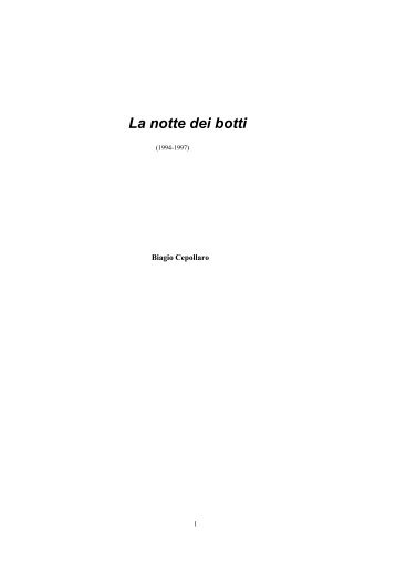 La notte dei botti - Biagio Cepollaro, poesia