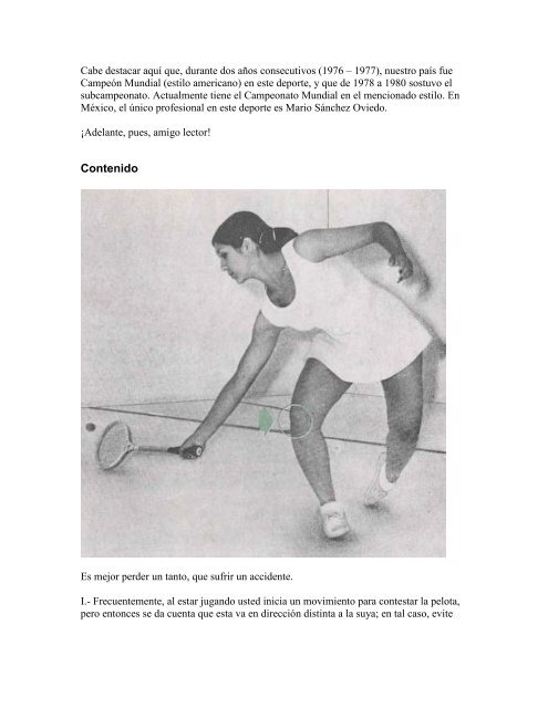 Actitudes para no sufrir accidentes jugando squash - CyberSquash