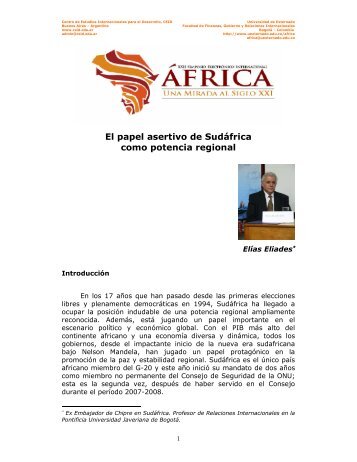 El papel asertivo de Sudáfrica como potencia regional - ceid