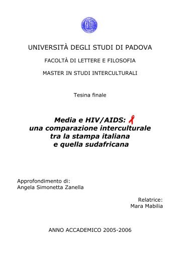 Media e HIV/AIDS: una comparazione interculturale tra la stampa ...