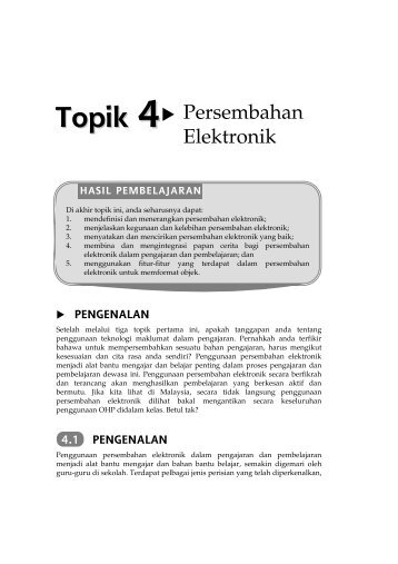 Topik 4 - JABATAN TEKNOLOGI PENDIDIKAN IPG KAMPUS PERLIS