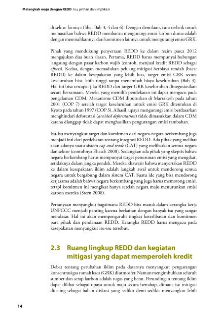 Melangkah maju dengan REDD: isu, pilihan dan implikasi