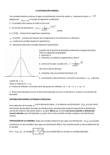 LA DISTRIBUCI N NORMAL U