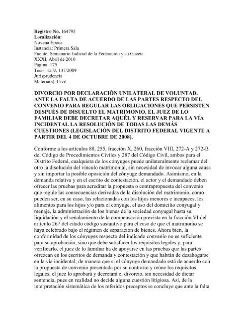 divorcio por declaración unilateral de voluntad. ante la falta ... - MGPS