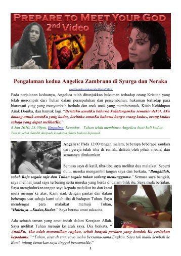 Pengalaman kedua Angelica Zambrano di Syurga dan Neraka