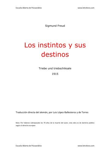 Los instintos y sus destinos (1915) - Escuela abierta de psicoanálisis