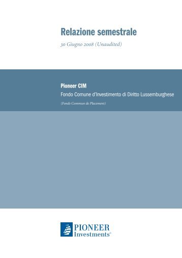 Relazione semestrale 30 Giugno 2008 - Pioneer Investments