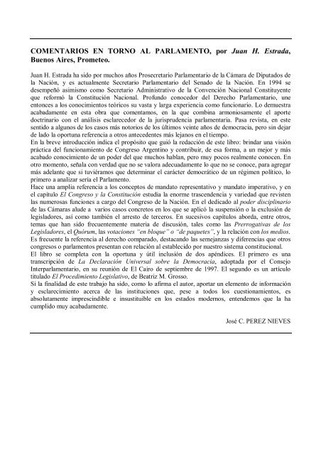 Revista de Derecho Parlamentario Nº 11 - Honorable Cámara de ...