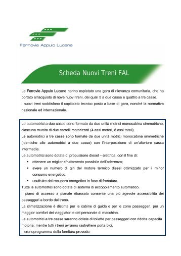 Scarica scheda treni STADLER - Ferrovie Appulo Lucane
