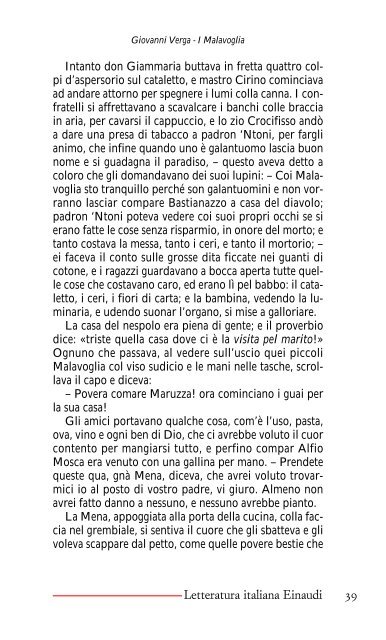 I Malavoglia - Letteratura Italiana