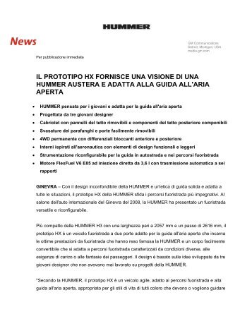 il prototipo hx fornisce una visione di una hummer austera e adatta ...