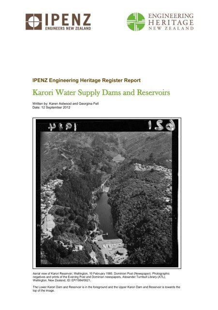 Karori Water Supply Dams and Reservoirs Register Report - ipenz