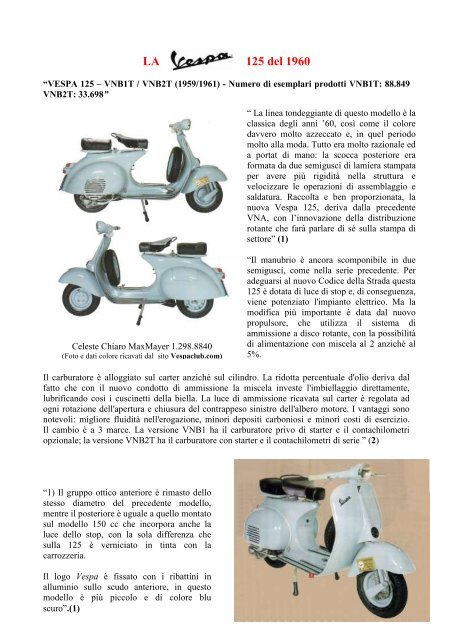 LA : 125 del 1960 - Vespa Club San Vincenzo