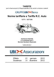 Norme tariffarie e Tariffa R.C. Auto - UBI Assicurazioni