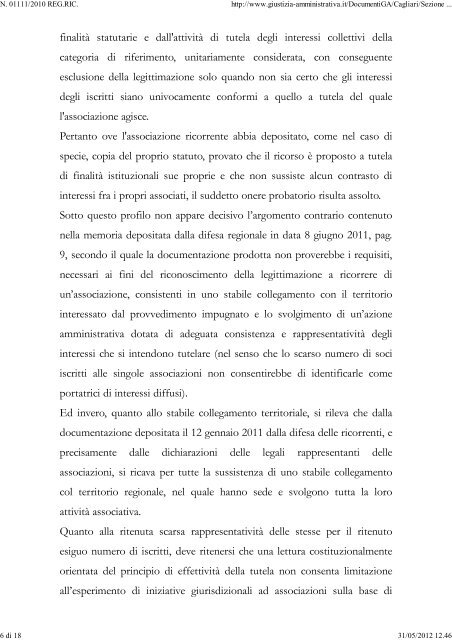 TAR Sardegna, sentenza 2 agosto 2011, n. 864