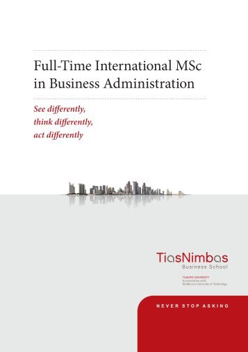 Full-Time International MSc in Business Administration - TiasNimbas ...