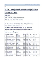 ASGJ: Championnat National Boys & Girls 16. - Golf Club Ennetsee