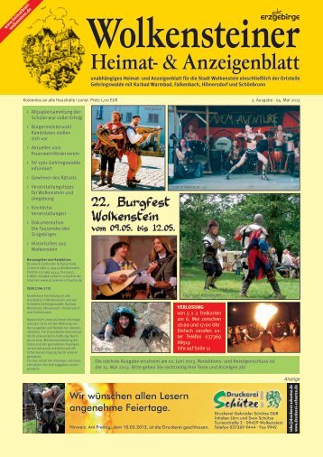 22. Burgfest Wolkenstein - Wolkensteiner Heimat- & Anzeigenblatt