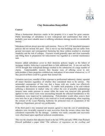 Clay Desiccation Demystified - CILA/The Chartered Institute of Loss ...