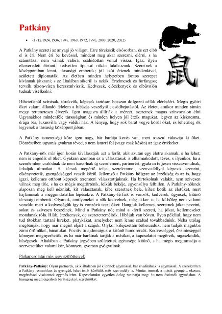 Kínai Állatövi Jegyek - Kínai Horoszkóp - csepel-ebmas