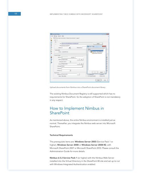 Implementing TIBCO Nimbus with Microsoft SharePoint