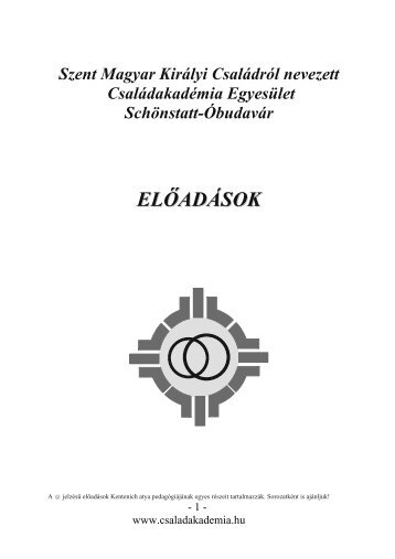 ELŐADÁSOK - Magyar Schönstatt Család