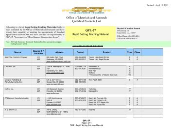 Office of Materials and Research Qualified Products List QPL-27