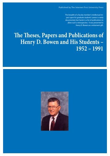 Publications of H. D. Bowen and Students .pdf - eCommons ...