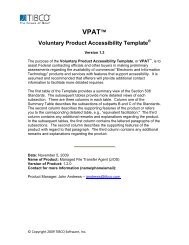 VPAT? Voluntary Product Accessibility Template - Tibco