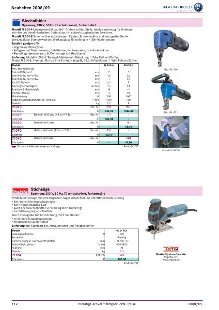 HAHN+KOLB Katalog 2008/09 Deutsch - Neuheiten - Goodtool