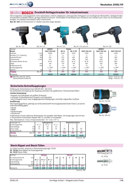 HAHN+KOLB Katalog 2008/09 Deutsch - Neuheiten - Goodtool